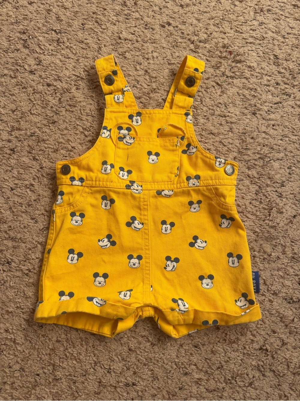 Disney Yellow Mickey Mouse Overalls Size 12-18 months